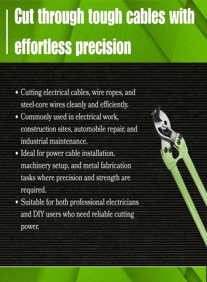 Wulf 24 Inch Heavy Duty Cable Cutter | Chrome Alloy Steel Jaw with Compound Leverage | Long Bolt Cutter for Chain, Wire Mesh, Rods & Cables | Anti-Slip Soft Rubber Grip Handle | Professional Tool - Image 5